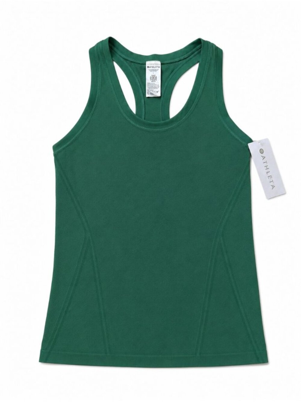 NWT Athleta Momentum Seamless Racerback Tank Green Trillium Medium UPF 40+